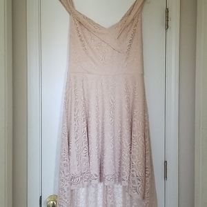 Off the shoulder lace high-low dress women's L